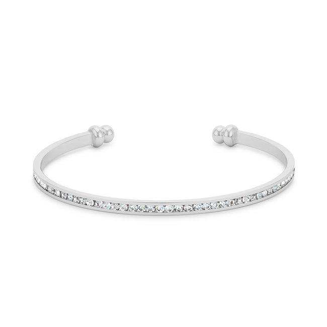 Channel-Set Clear Crystal Cuff - JGI - Flyclothing LLC