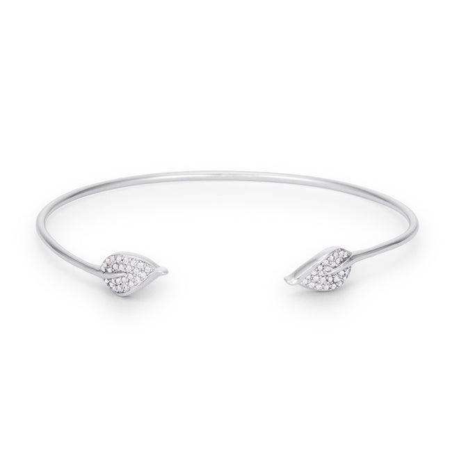 Trendy Rhodium Bracelet with Clear Cubic Zirconia Accents - JGI - Flyclothing LLC