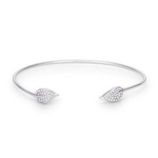 Trendy Rhodium Bracelet with Clear Cubic Zirconia Accents - JGI - Flyclothing LLC