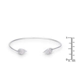 Trendy Rhodium Bracelet with Clear Cubic Zirconia Accents - JGI - Flyclothing LLC