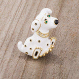 White Dalmatian Brooch With Crystals - JGI - Flyclothing LLC