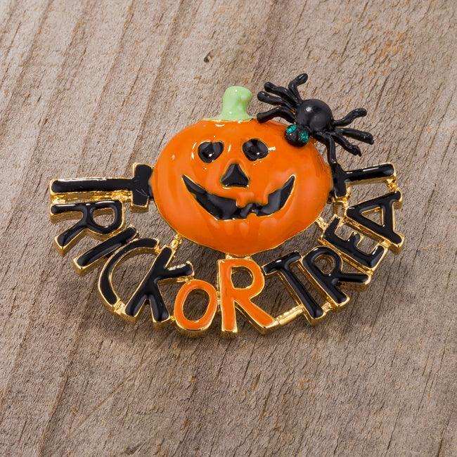 Jack-O-Lantern Brooch With Crystals - JGI - Flyclothing LLC