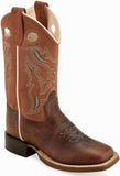 Old West Rugby Brown Rusty Suede Childrens Square Toe Boots - Old West - Flyclothing LLC