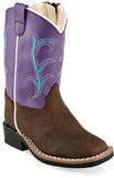 Old West Brown Purple Toddler Square Toe Boots - Old West - Flyclothing LLC