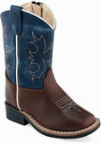 Old West Brown Blue Toddler Square Toe Boots - Old West - Flyclothing LLC