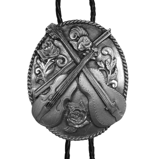 Guitar and Fiddle Antiqued Bolo Tie - Flyclothing LLC