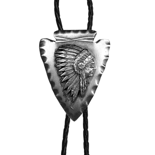 Arrowhead with Chief Antiqued Bolo Tie - Flyclothing LLC