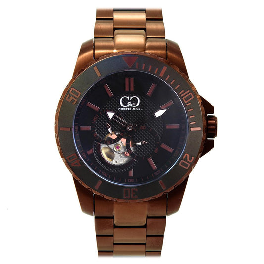 Curtis & Co BIG TIME ROYALE (45 mm) BROWN CASE / BLACK DIAL Watch - Flyclothing LLC