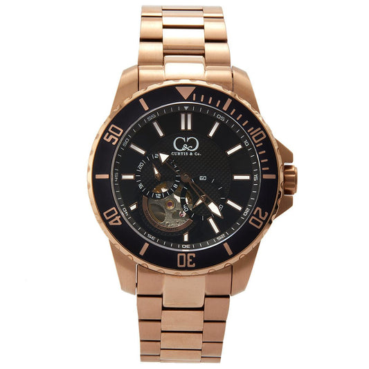 Curtis & Co BIG TIME ROYALE (45 mm) ROSE GOLD CASE / BLACK DIAL Watch - Flyclothing LLC