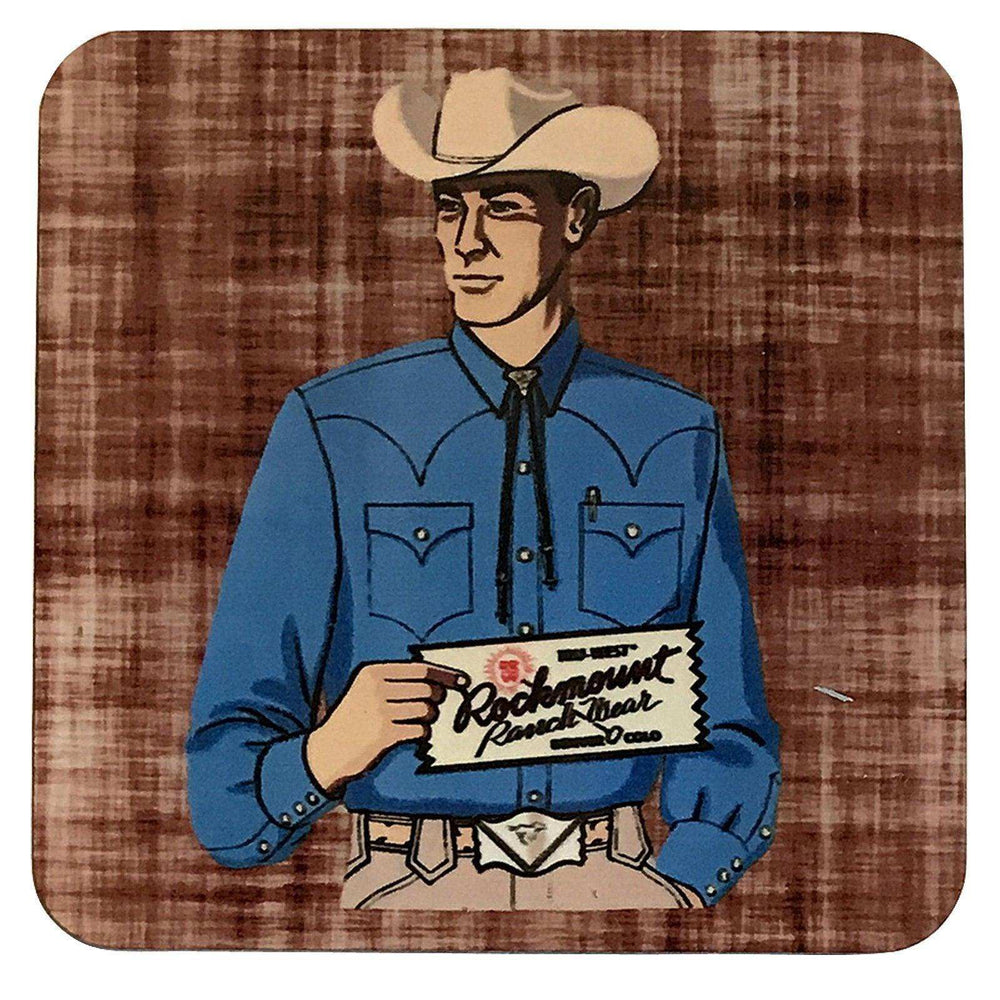 Vintage Cowboy Solid Blue Shirt Western Cork-Backed Coaster - Rockmount Clothing - Flyclothing LLC
