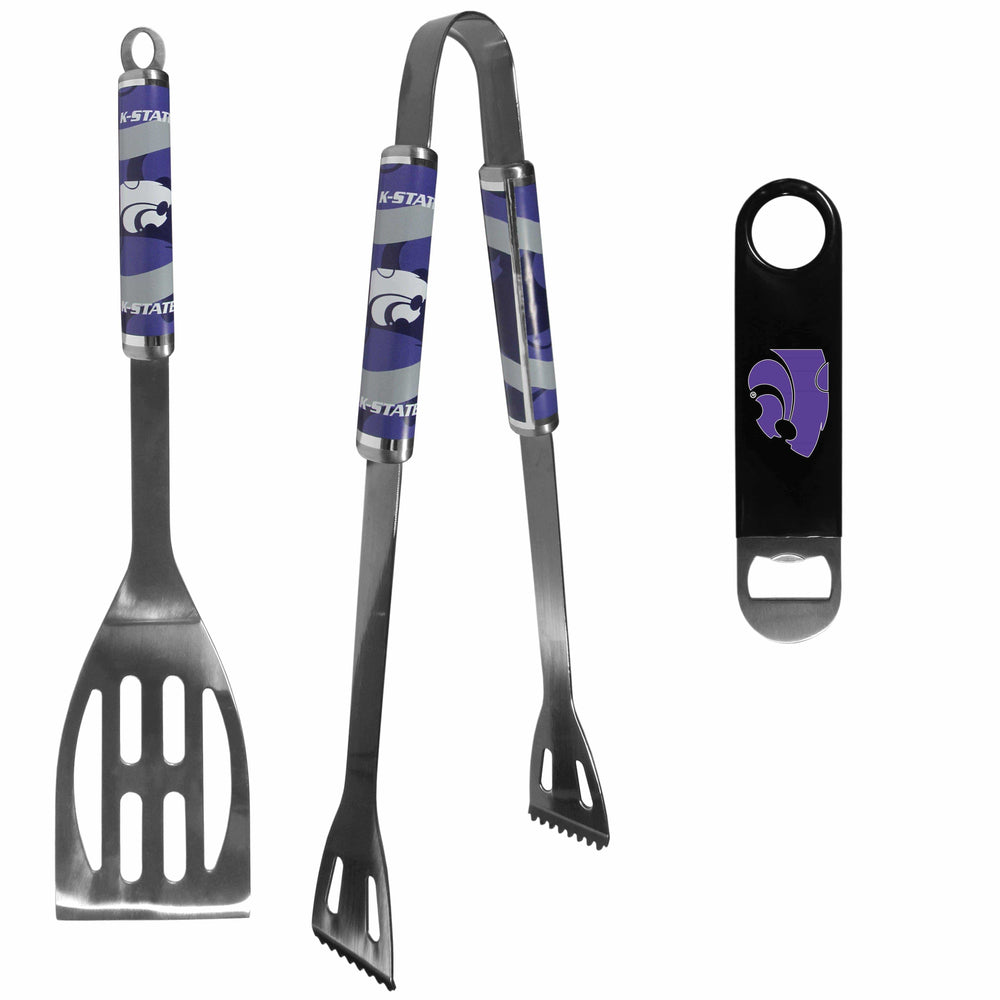 Kansas St. Wildcats 2 pc BBQ Set and Bottle Opener - Siskiyou Buckle - Flyclothing LLC