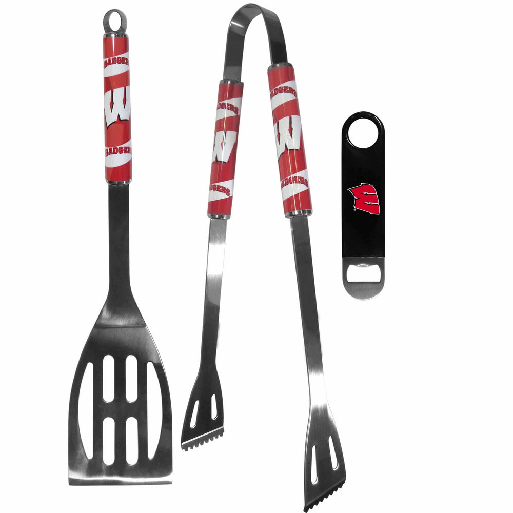 Wisconsin Badgers 2 pc BBQ Set and Bottle Opener - Siskiyou Buckle - Flyclothing LLC