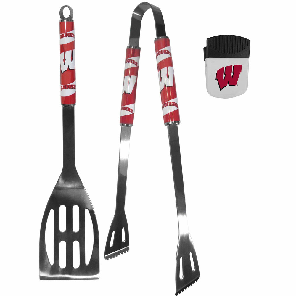 Wisconsin Badgers 2 pc BBQ Set and Chip Clip - Siskiyou Buckle - Flyclothing LLC