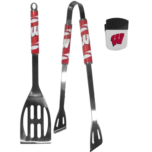 Wisconsin Badgers 2 pc BBQ Set and Chip Clip - Flyclothing LLC