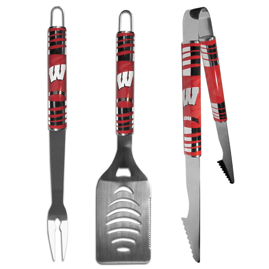 Wisconsin Badgers 3 pc Tailgater BBQ Set - Flyclothing LLC