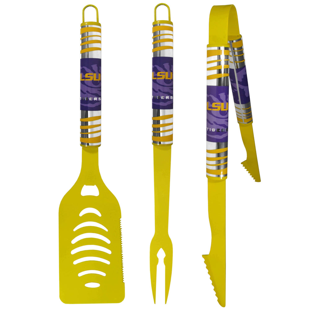 LSU Tigers 3 pc Color BBQ Tool Set - Siskiyou Buckle - Flyclothing LLC