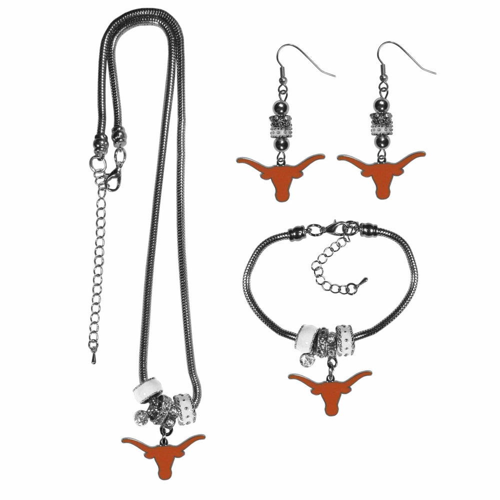 Texas Longhorns Euro Bead Jewelry 3 piece Set - Siskiyou Buckle - Flyclothing LLC