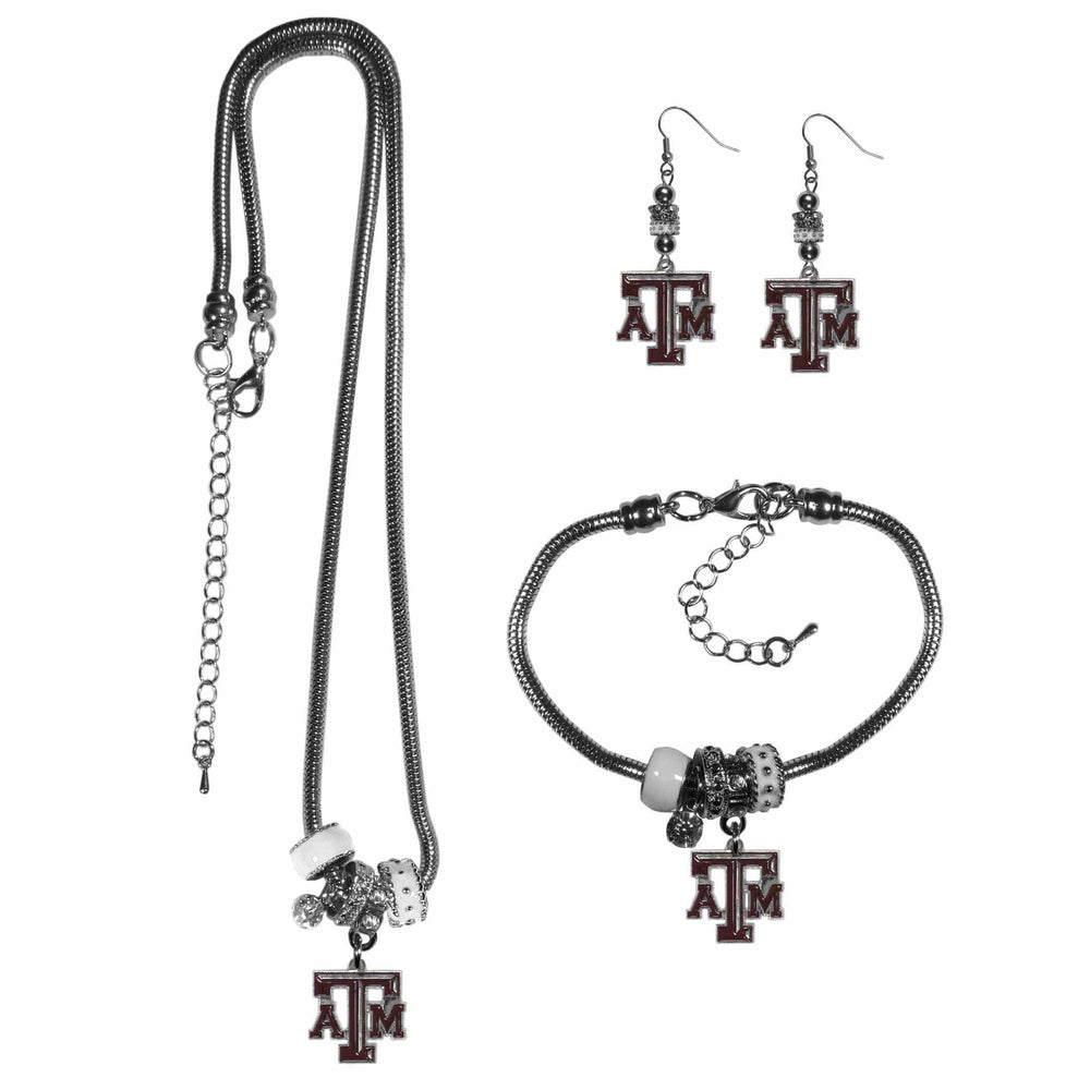 Texas A & M Aggies Euro Bead Jewelry 3 piece Set - Siskiyou Buckle - Flyclothing LLC
