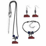 Mississippi Rebels Euro Bead Jewelry 3 piece Set - Siskiyou Buckle - Flyclothing LLC