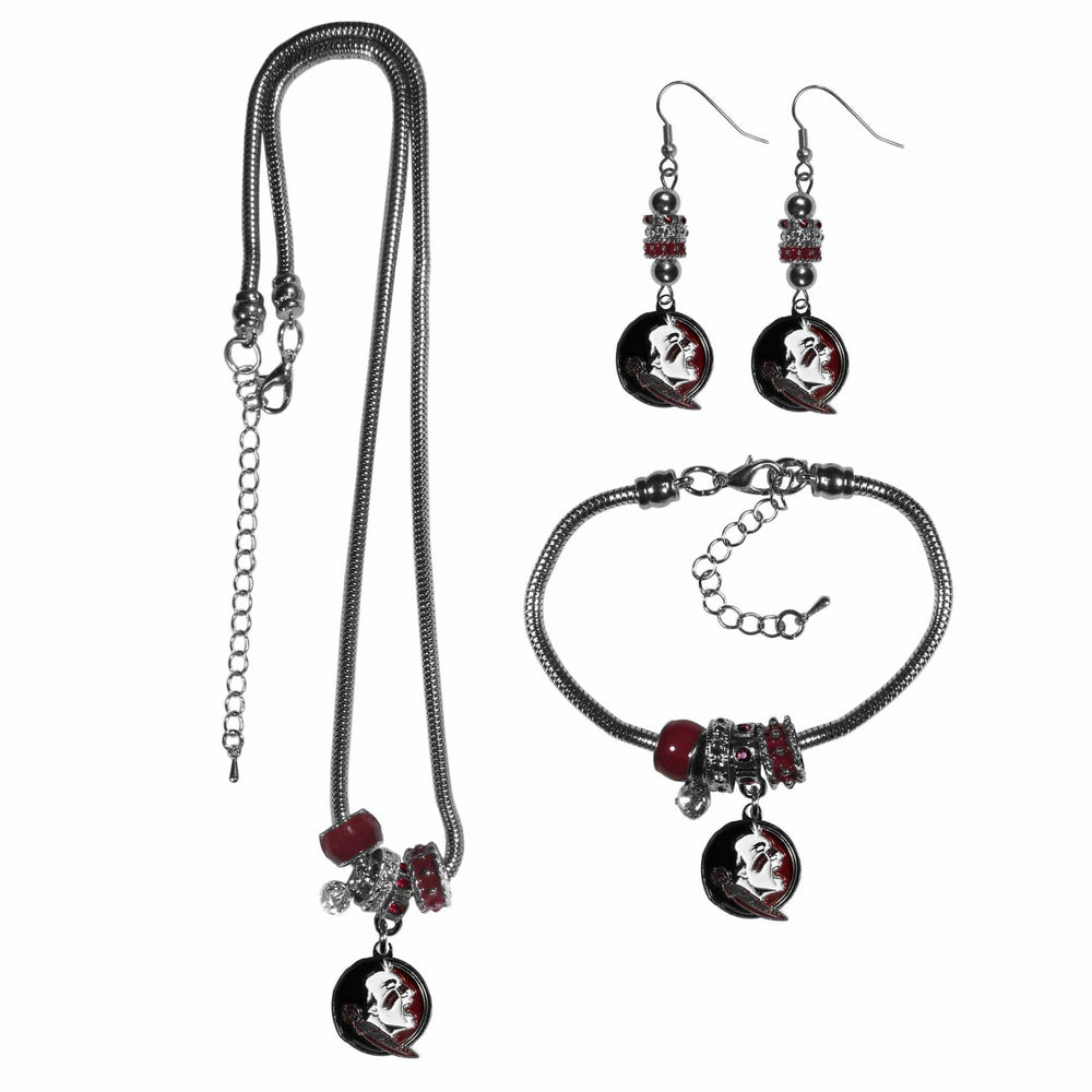 Florida St. Seminoles Euro Bead Jewelry 3 piece Set - Siskiyou Buckle - Flyclothing LLC