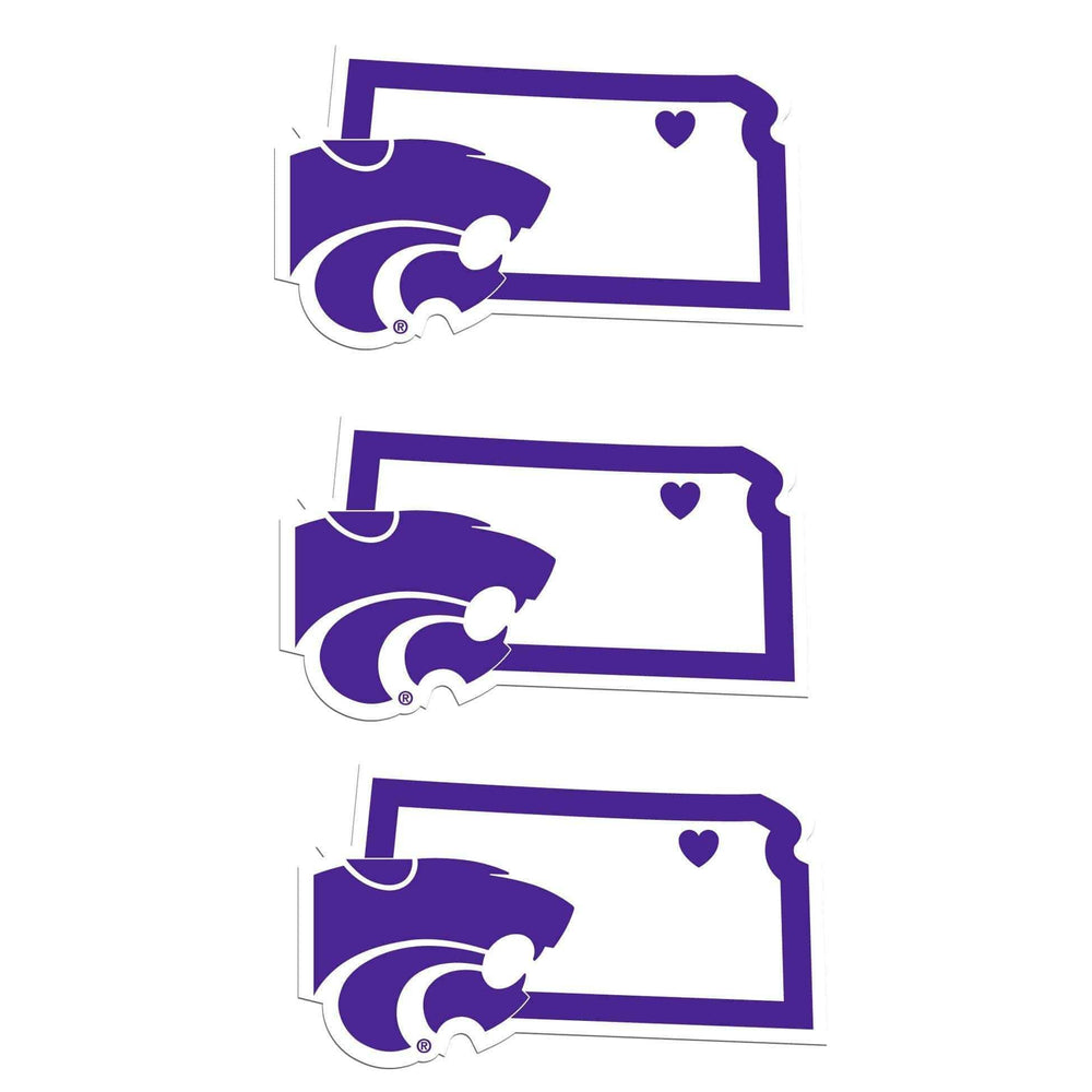 Kansas St. Wildcats Home State Decal, 3pk - Siskiyou Buckle - Flyclothing LLC