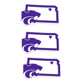Kansas St. Wildcats Home State Decal, 3pk - Siskiyou Buckle - Flyclothing LLC