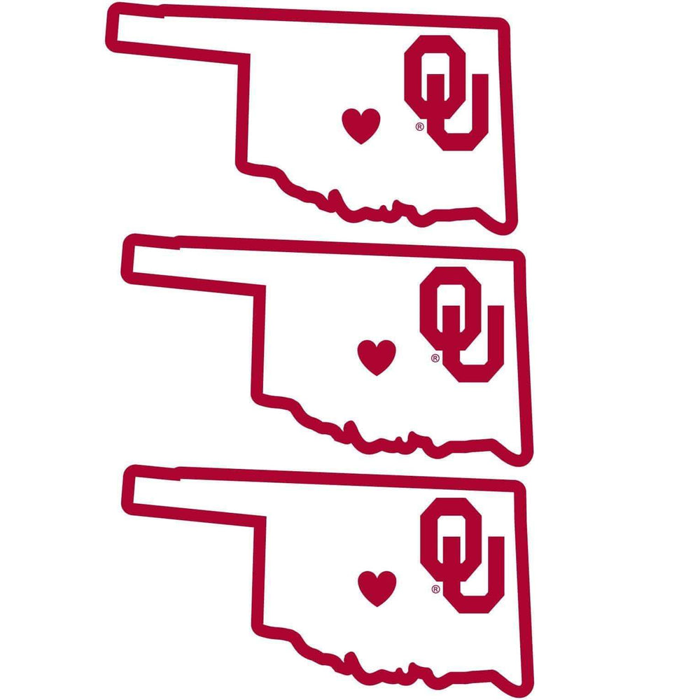 Oklahoma Sooners Home State Decal, 3pk - Siskiyou Buckle - Flyclothing LLC