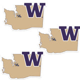 Washington Huskies Home State Decal, 3pk - Siskiyou Buckle - Flyclothing LLC