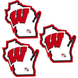 Wisconsin Badgers Home State Decal, 3pk - Siskiyou Buckle - Flyclothing LLC
