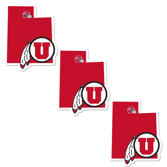 Utah Utes Home State Decal, 3pk - Flyclothing LLC
