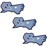 N. Carolina Tar Heels Home State Decal, 3pk - Siskiyou Buckle - Flyclothing LLC