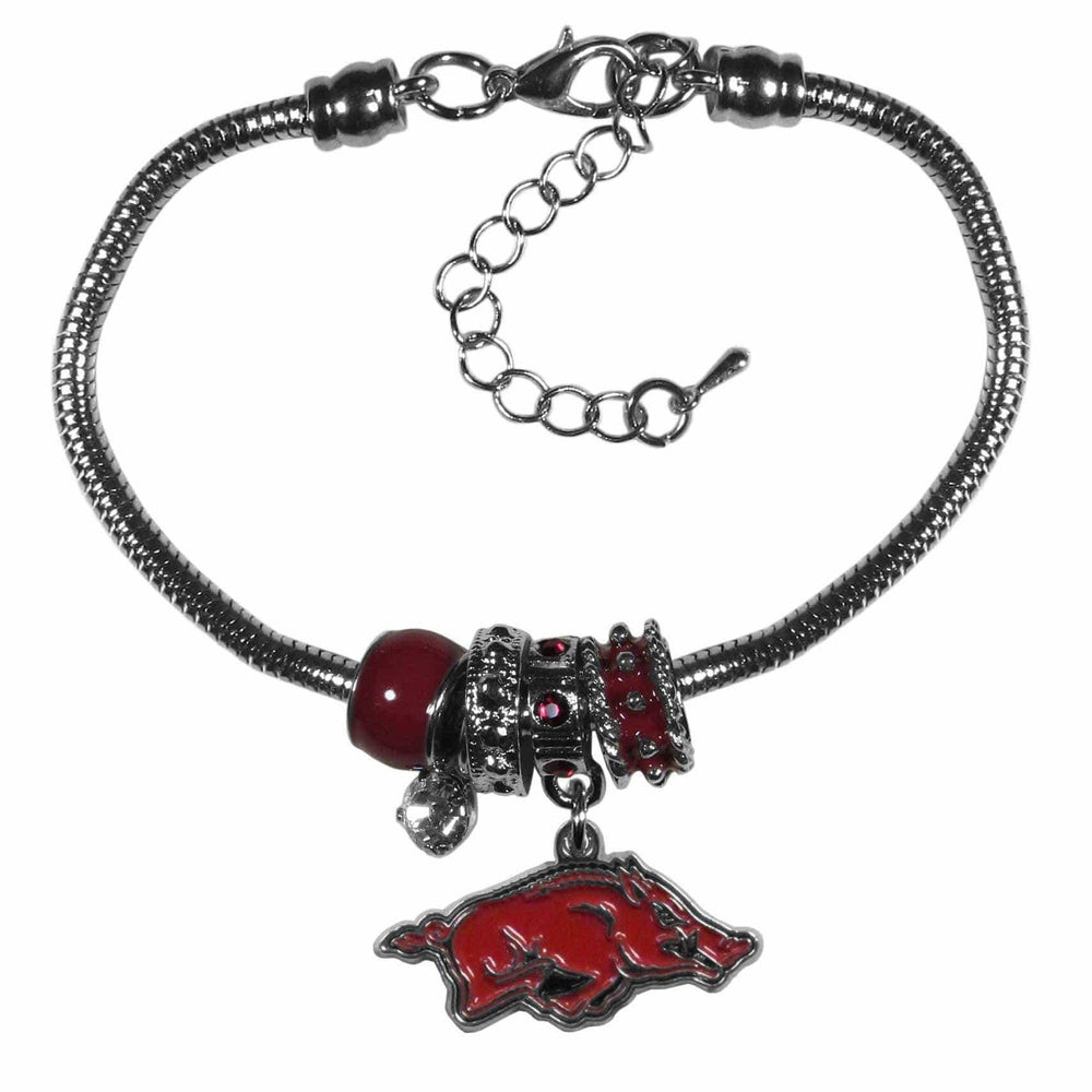 Arkansas Razorbacks Euro Bead Bracelet - Siskiyou Buckle - Flyclothing LLC