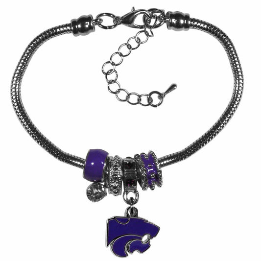 Kansas St. Wildcats Euro Bead Bracelet - Siskiyou Buckle - Flyclothing LLC