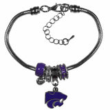 Kansas St. Wildcats Euro Bead Bracelet - Siskiyou Buckle - Flyclothing LLC
