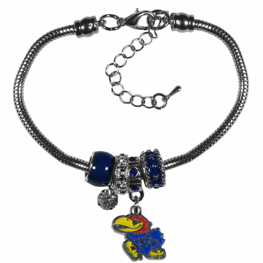 Kansas Jayhawks Euro Bead Bracelet - Siskiyou Buckle - Flyclothing LLC