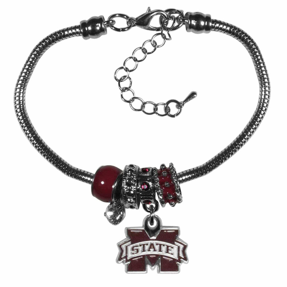 Mississippi St. Bulldogs Euro Bead Bracelet - Siskiyou Buckle - Flyclothing LLC