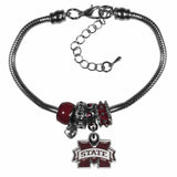 Mississippi St. Bulldogs Euro Bead Bracelet - Siskiyou Buckle - Flyclothing LLC