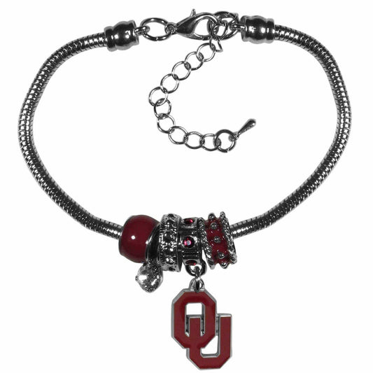 Oklahoma Sooners Euro Bead Bracelet - Siskiyou Buckle - Flyclothing LLC