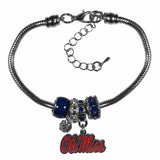 Mississippi Rebels Euro Bead Bracelet - Siskiyou Buckle - Flyclothing LLC