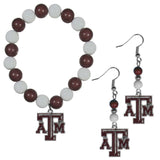 Texas A & M Aggies Fan Bead Earrings and Bracelet Set - Siskiyou Buckle - Flyclothing LLC