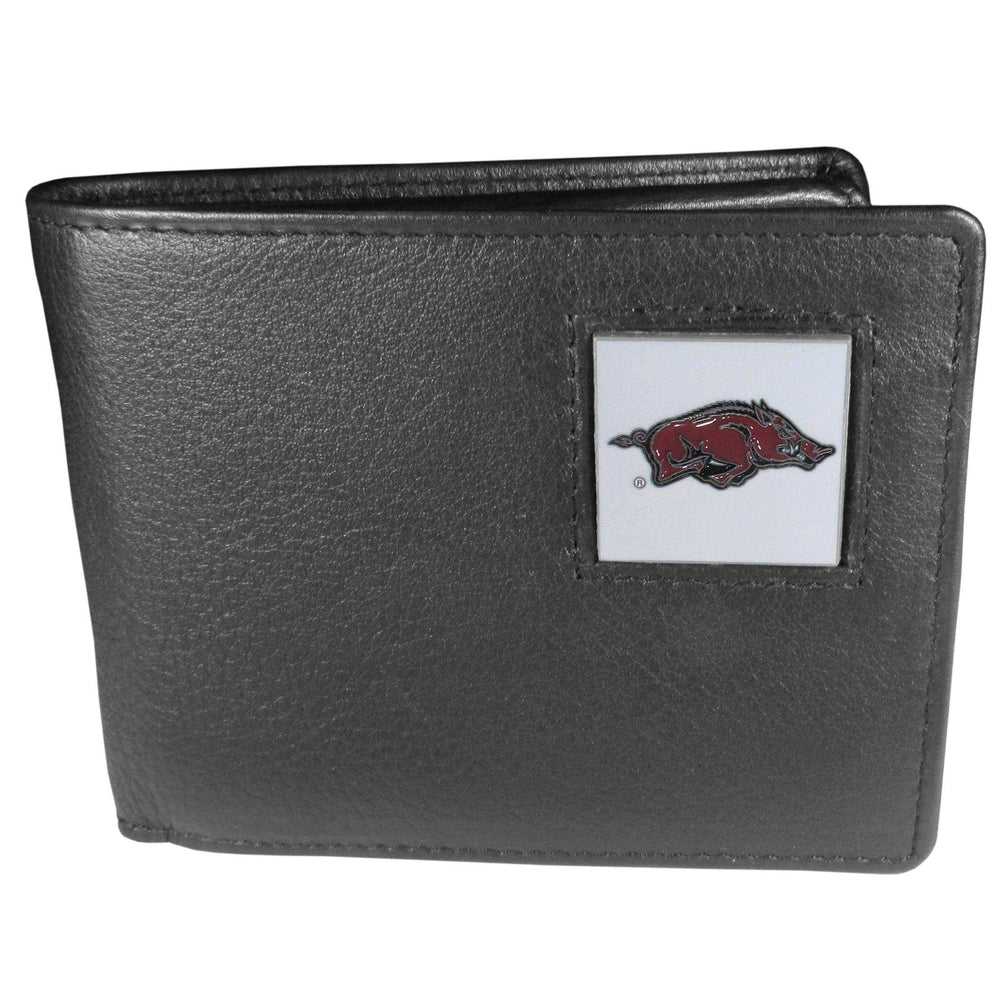 Arkansas Razorbacks Leather Bi-fold Wallet Packaged in Gift Box - Siskiyou Buckle - Flyclothing LLC