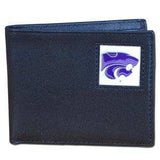 Kansas St. Wildcats Leather Bi-fold Wallet Packaged in Gift Box - Siskiyou Buckle - Flyclothing LLC