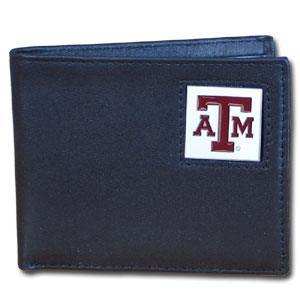 Texas A & M Aggies Leather Bi-fold Wallet Packaged in Gift Box - Siskiyou Buckle - Flyclothing LLC