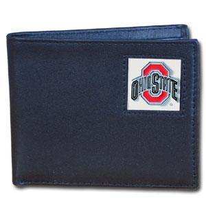 Ohio St. Buckeyes Leather Bi-fold Wallet Packaged in Gift Box - Siskiyou Buckle - Flyclothing LLC