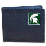 Michigan St. Spartans Leather Bi-fold Wallet Packaged in Gift Box - Siskiyou Buckle - Flyclothing LLC