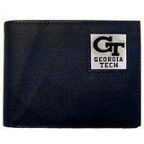 Georgia Tech Yellow Jackets Leather Bi-fold Wallet Packaged in Gift Box - Siskiyou Buckle - Flyclothing LLC