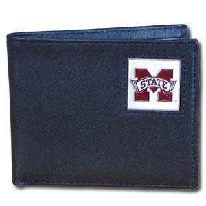 Mississippi St. Bulldogs Leather Bi-fold Wallet Packaged in Gift Box - Siskiyou Buckle - Flyclothing LLC