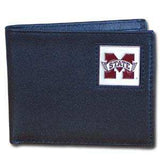 Mississippi St. Bulldogs Leather Bi-fold Wallet Packaged in Gift Box - Siskiyou Buckle - Flyclothing LLC