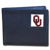 Oklahoma Sooners Leather Bi-fold Wallet Packaged in Gift Box - Siskiyou Buckle - Flyclothing LLC