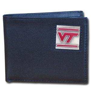 Virginia Tech Hokies Leather Bi-fold Wallet Packaged in Gift Box - Siskiyou Buckle - Flyclothing LLC